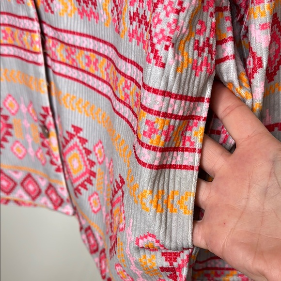 Savanna Jane Grey Pink Orange Multicolor Southwest Patterned Jacket Size 1X NWT - Picture 5 of 13